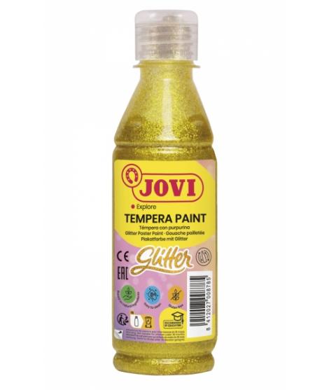 Jovi Glitter Tempera Botella de 250ml - Base Agua - Lista para Usar - Particulas de Purpurina - Excelente Rendimiento - Secado R