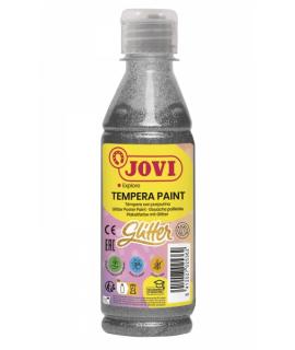 Jovi Glitter Tempera - Excelente Rendimiento - Secado Rapido - Facil Aplicacion - Alta Adherencia - Color Gris