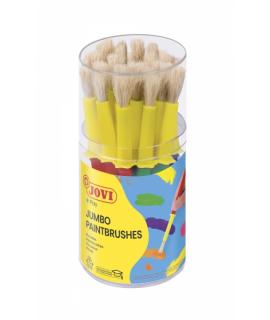 Jovi Jumbo Paint Brushes Bote 20 Pinceles Medianos Pelo Cerda - Gruesos de Pelo Natural - Mango de Plastico - No Gotean - Limpie