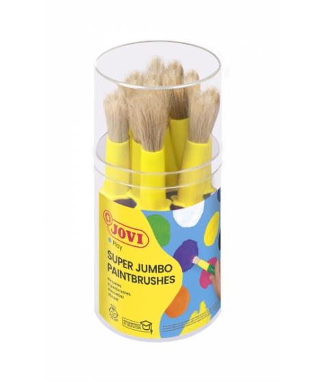 Jovi Super Jumbo Paint Brushes Bote 9 Pinceles Gruesos Pelo Cerda - Mango de Plastico - No Gotean - Limpieza Facil - Sistema de 