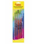 Jovi Artistic Paintbrushes Blister con 5 Pinceles Redondos - Pelo Natural - Mango de Madera - Calibre 00 al 12 - Punta Redonda -