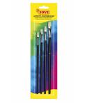 Jovi Artistic Paintbrushes Blister con 4 Pinceles Planos - Pelo Natural - Mango de Madera - Punta Plana - Pelo Duro - Color Negr