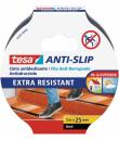 Tesa Cinta Adhesiva Antideslizante 25mm x 5m - Extremadamente Fuerte y Duradera - Adhesion muy Fuerte - Se puede Cortar a Mano -