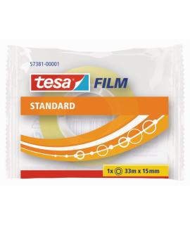 Tesa Tesafilm Standard Cinta Autoadhesiva Transparente 15mmx33m - Buena Adherencia y Alta Resistencia a la Luz UV - Sin PVC