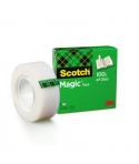 Scotch Magic Tape Cinta Adhesiva Invisible 19mmx33m - Acabado Mate Invisible - Perfecta para Etiquetado - Facil de Usar - 710002