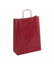 Apli Pack de 50 Bolsas Kraft - Alta Resistencia - Asas Rizadas - Reutilizables y Reciclables - Color Rojo