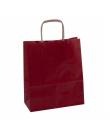 Apli Pack de 50 Bolsas Kraft - Alta Resistencia - Asas rizadas - Reutilizables y reciclables - Color Rojo