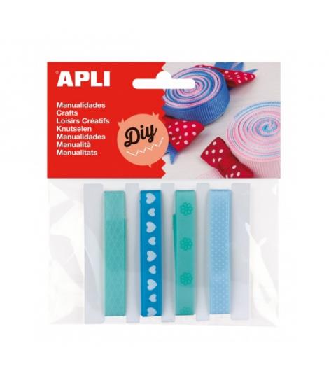 Apli Pack de 4 Cintas de Tela - Ideal para Manualidades - Scrapbooking - Envolver Regalos - Decoraciones para Eventos - Versatil