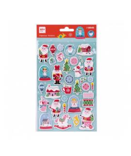 Apli Bolsa de Pegatinas Navideñas Bolas de Nieve - Goma EVA - Adhesivo Permanente - Ideal para Scrapbooking y Decoracion - Fomen