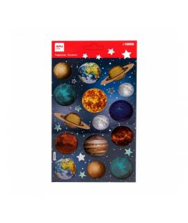 Apli Bolsa de Pegatinas de Planetas - Holograficas - Adhesivo Permanente - Ideal para Scrapbooking y Decoracion - Estimula Creat