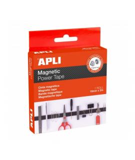 Apli Cinta Adhesiva Magnetica - Adhesivo por un Lado - Magnetico por el Otro - Facil de Cortar - Ideal para Manualidades y Fijac