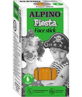 Alpino Fiesta Face Stick Pack con 6 Barritas de Pintura Facial - Sistema Retractil Giratorio - Se Lava con Agua - Testado Dermat