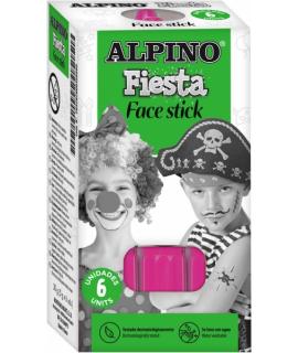 Alpino Fiesta Face Stick Pack con 6 Barritas de Pintura Facial - Sistema Retractil Giratorio - Se Lava con Agua - Testado Dermat