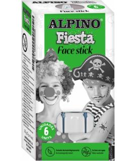 Alpino Fiesta Face Stick Pack con 6 Barritas de Pintura Facial - Sistema Retractil Giratorio - Se Lava con Agua - Testado Dermat