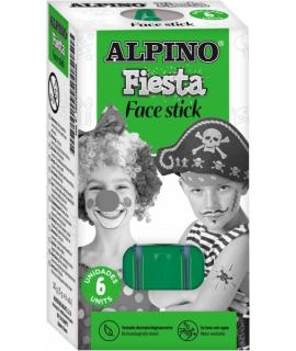 Alpino Fiesta Face Stick Pack con 6 Barritas de Pintura Facial - Sistema Retractil Giratorio - Se Lava con Agua - Testado Dermat