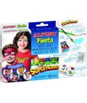 Alpino Fiesta Superheroes Pack de Maquillaje con 6 Barritas de Pintura Facial + Pincel + Tatuajes en Calcomania + Lapiz Perfilad