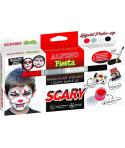 Alpino Fiesta Scary Pack de 4 Botes de Maquillaje Liquido de Diferentes Colores + Pincel + Guia de Ideas - Se Lava con Agua - Te