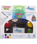 Alpino Fiesta Aqua Make-up Pack con Paleta de Maquillaje Acuarelable con 6 Colores + 2 Pinceles + Esponja y Guia de Uso - Se Lav