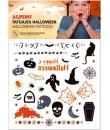 Alpino Pack de Tatuajes Halloween - Diseños Terrorificos - Colores Plata, Negro y Naranja