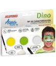 Alpino Aqua Make Up Set de Caracterizacion de Dinosaurio - 3 Polveras + Cera Negra + Pincel + Esponja