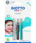 Giotto Make Up Princess Pack con 3 Lapices Cosmeticos de Tematica Princesa - Se Lava con Agua - Dermatologicamente Testado - Col