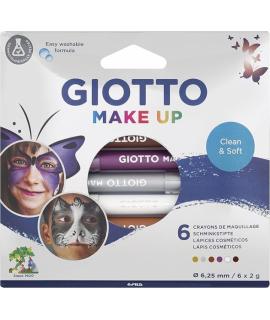 Giotto Make Up Metallic Pack con 6 Lapices Cosmeticos - Se Lava con Agua - Dermatologicamente Testado - Colores Metalicos Surtid