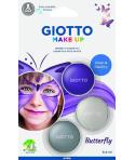 Giotto Make Up Butterfly Pack con 3 Maquillajes Faciales de Tematica Mariposa - Se Lava con Agua - Dermatologicamente Testado - 