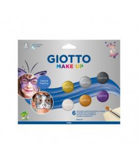 Giotto Make Up Metallic Pack con 6 Maquillajes Faciales - Se Lava con Agua - Dermatologicamente Testado - Colores Metalicos Surt