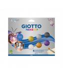 Giotto Make Up Metallic Pack con 6 Maquillajes Faciales - Se Lava con Agua - Dermatologicamente Testado - Colores Metalicos Surt