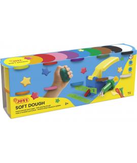 Jovi Soft Dough Blandiver Estuche de 10 Botes 110gr - Blanda y Flexible - Facil de Amasar y Moldear - Ideal para Iniciacion al M