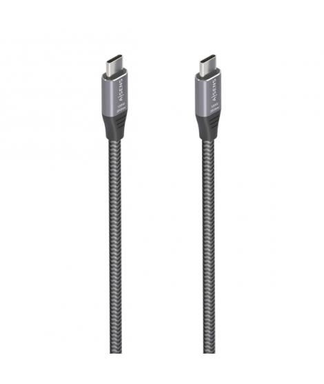 Aisens Cable USB 3.2 Gen2x2 Aluminio 20Gbps 8K@30Hz 5A 100W E-Mark - Tipo USB-C/M-USB-C/M - 3.0m - Color Gris