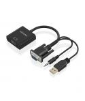 Aisens Cable Conversor SVGA+Audio a HDMI - SVGA/M+Jack 3.5/M+USB-A/M-HDMI A/H - 20cm - Color Negro