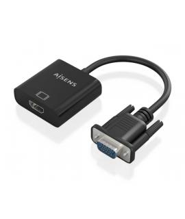 Aisens Cable Conversor SVGA+Audio a HDMI - SVGA/M+Jack 3.5/H+USB Microb/H-HDMI A/H - 20cm - Color Negro