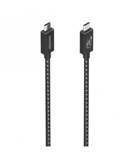 Aisens Cable USB4 Gen3x2 Aluminio 40Gbps 8K@60Hz 5A 48V 240W E-Mark - Tipo USB-C/M-USB-C/M - 1.5m - Color Negro