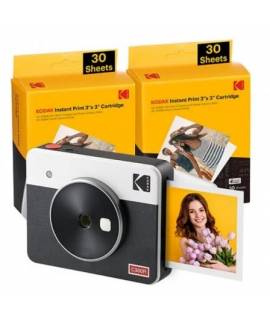 Kodak Mini Shot 3 Retro Pack de Camara Digital Instantanea Bluetooth + 60 Hojas de Papel Fotografico 7.62x7.62cm - Pantalla LCD 