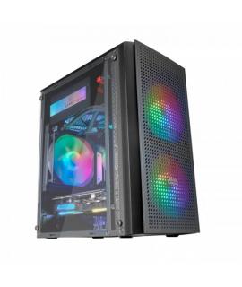 Mars Gaming MC300 Caja Gaming Compacta - Ventana Cristal Templado - Triple Ventilacion FRGB - Rejilla Frontal TOTAL-MESH - Sopor