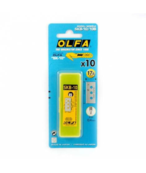 Olfa Pack de 10 Cuchillas de Respuesto para Cutters Olfa SK-10 - Acero Inoxidable