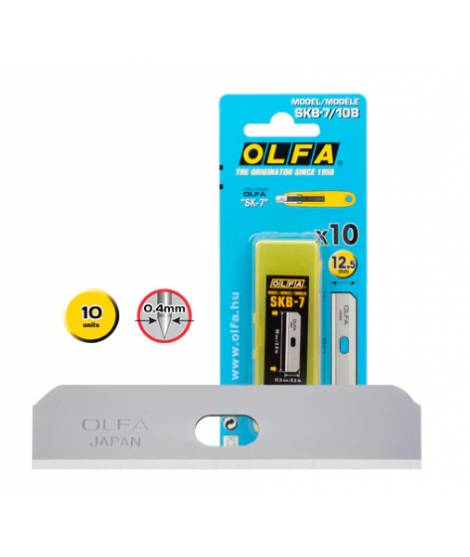 Olfa Pack de 10 Cuchillas de Respuesto para Cutters Olfa SK-7 - Acero Inoxidable