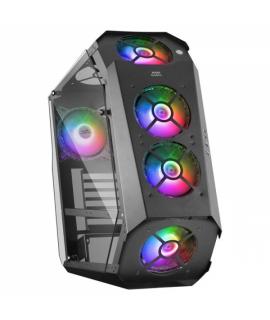 Mars Gaming MC51 Torre Premium - 5 Ventiladores ARGB - Controladora con Mando - Doble Ventana Cristal Templado - 40 Efectos RGB 