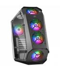 Mars Gaming MC51 Torre Premium - 5 Ventiladores ARGB - Controladora con Mando - Doble Ventana Cristal Templado - 40 Efectos RGB 