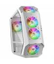 Mars Gaming MC51 Torre Premium - 5 Ventiladores ARGB - Controladora con Mando - Doble Cristal Templado - 40 Efectos de Luz RGB -