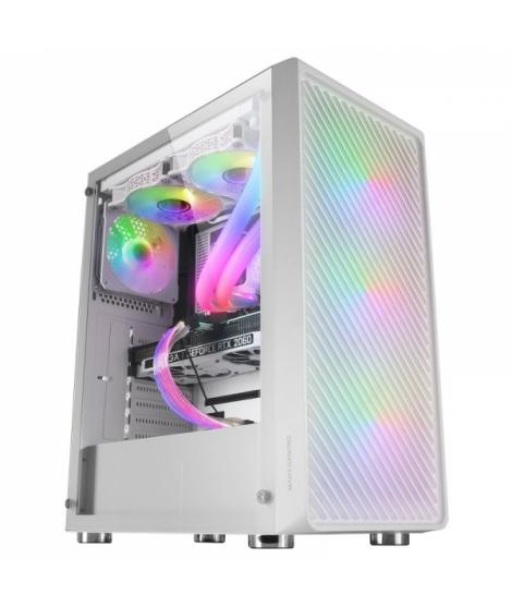 Mars Gaming MC-F Semitorre Gaming - 4 Ventiladores ARGB - Ventana Cristal Templado - Soporte Refrigeracion Liquida - Color Blanc