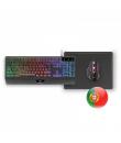 Mars Gaming MCP124 Combo Gaming 3en1 - Teclado H-Mech RGB - Raton 3200 DPI Switches HUANO - Alfombrilla Nanotextil Rainbow - Mul