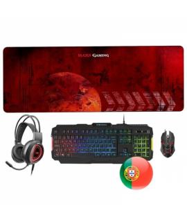 Mars Gaming MCPRGB2 Combo Gaming - Teclado RGB 3 Modos - Raton 4000DPI RGB Flow - Alfombrilla XXL - Auriculares Sonido Premium -