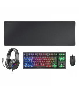 Mars Gaming MCP-RGB3 Combo Gaming 4en1 - Teclado TKL H-Mech - Raton RGB 3200 DPI - Auriculares FRGB con Cancelacion de Ruido - A