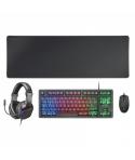 Mars Gaming MCP-RGB3 Combo Gaming 4en1 - Teclado TKL H-Mech - Raton RGB 3200 DPI - Auriculares FRGB con Cancelacion de Ruido - A