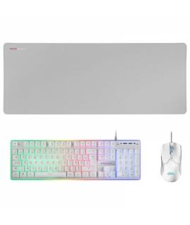 Mars Gaming MCPX Combo Gaming Premium - Teclado H-MECH - Raton 10K DPI - Alfombrilla XXL - Iluminacion FRGB - Multiplataforma - 