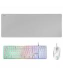 Mars Gaming MCPX Combo Gaming Premium - Teclado H-MECH - Raton 10K DPI - Alfombrilla XXL - Iluminacion FRGB - Multiplataforma - 