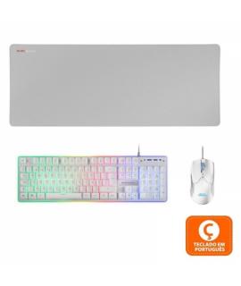 Mars Gaming MCPX Combo Gaming Premium - Teclado Hibrido H-MECH - Raton 10K DPI Ultra Ligero - Alfombrilla XXL - Iluminacion FRGB