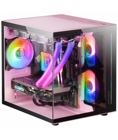 Mars Gaming MC-VIEW Minitorre Gaming Custom Premium - Cristal Templado - Estructura Modular - Soporte 7 Ventiladores - Compatibl